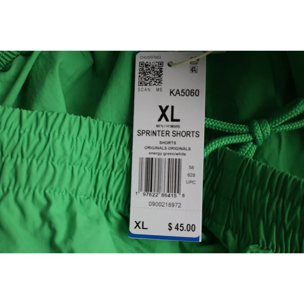 adidas Adicolor Classics Sprinter Shorts Men's XL Energy Green KA5060 NWT $45